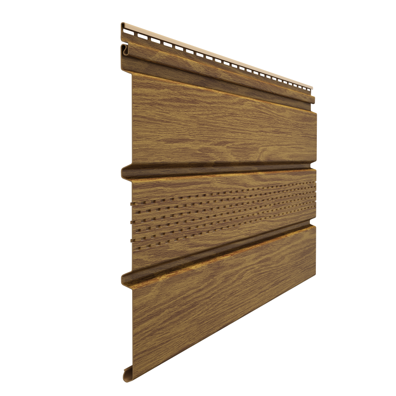 Софит виниловый Docke LUX Т4 с центральной перфорацией, миндаль