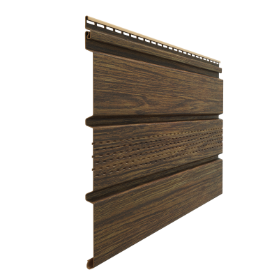 Софит виниловый Docke LUX Т4 с центральной перфорацией, фундук