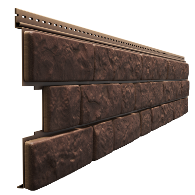 Сайдинг виниловый Docke LUX под камень BERGART, кедровый орех