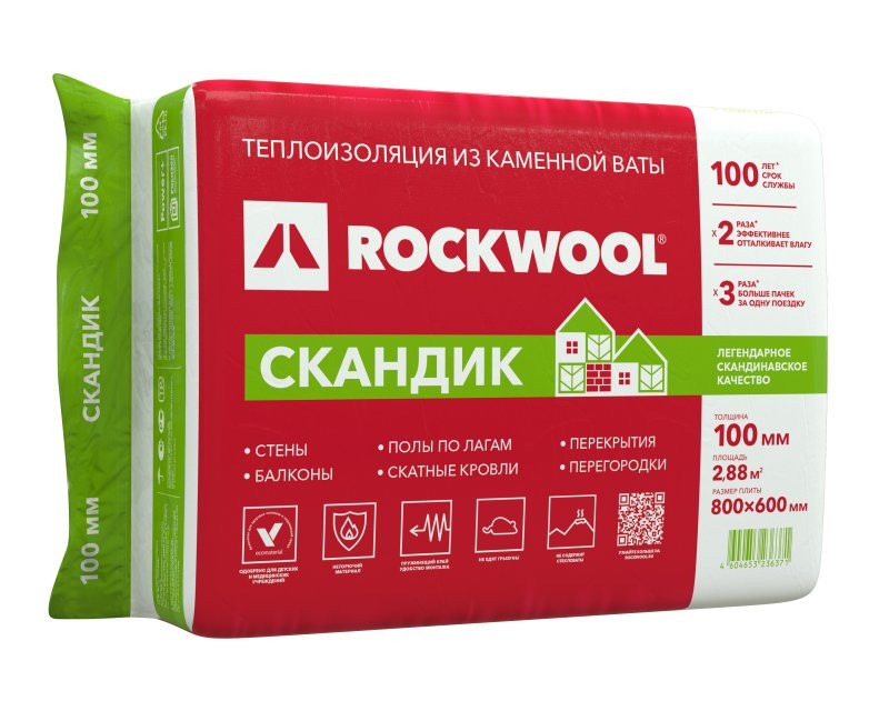 Роквул Скандик 100х800х600 мм.