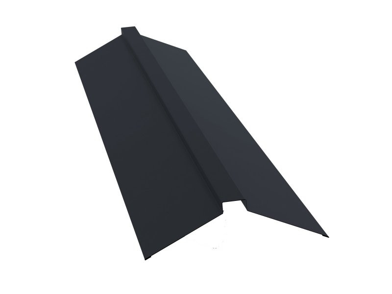 Планка конька плоского 115х30х115 0,5 Satin с пленкой RAL 7024 мокрый асфальт 2м